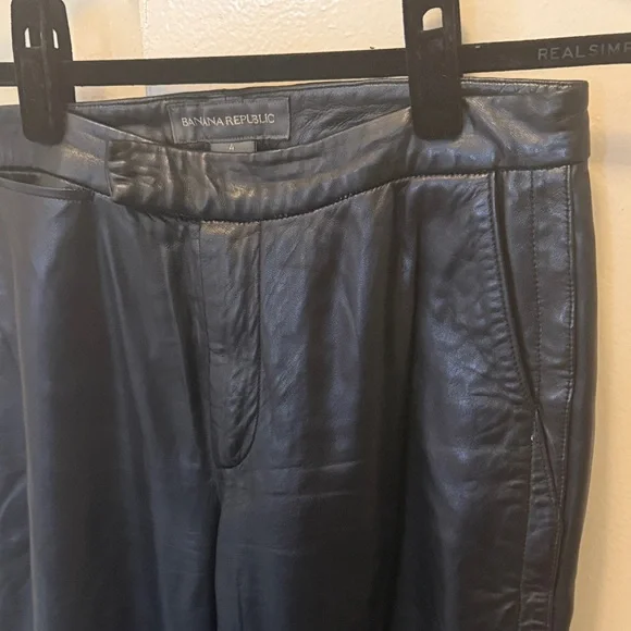 Banana Republic Midnight Black Leather Trousers - Picture 4 of 5